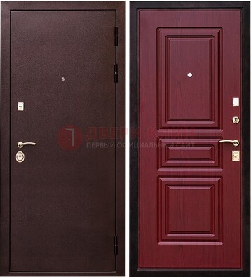 Бордовая входная дверь с порошковым окрасом ДП-36 в Мурино