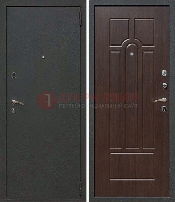 Черная металлическая дверь с порошковым окрасом ДП-47 в Мурино