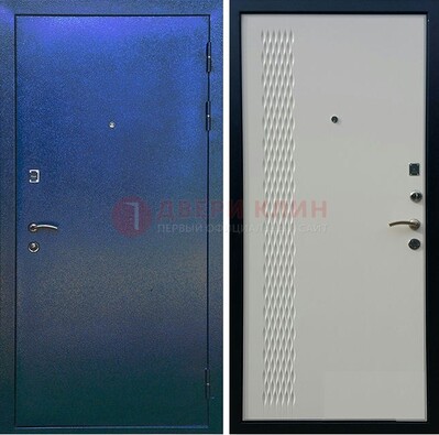 Синяя железная дверь с порошковым напылением ДП-49 в Мурино