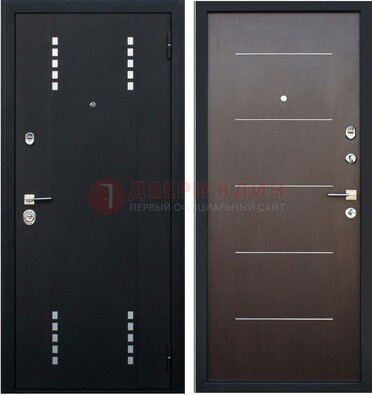 Черная металлическая дверь с порошковым окрасом ДП-62 в Мурино