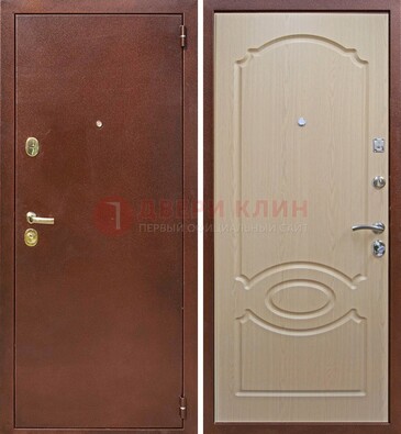 Коричневая металлическая дверь с порошковым окрасом ДП-76 в Туле