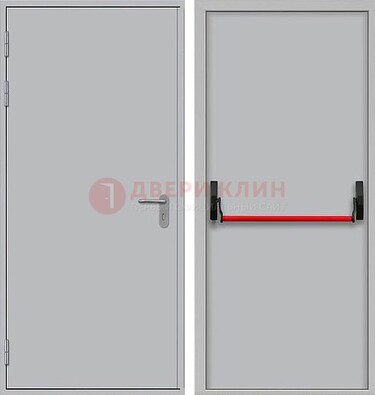 Белая металлическая противопожарная дверь с длинной ручкой ДПП-14 в Санкт-Петербурге