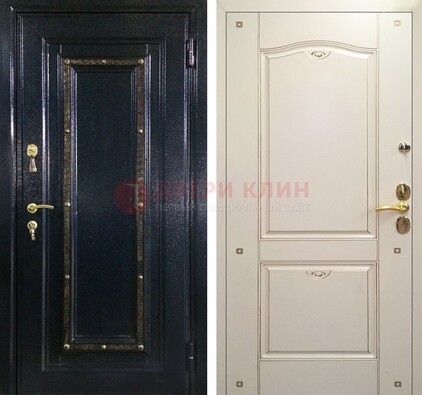 Парадная дверь с золотистым декором ДПР-3 в квартиру в Мурино