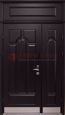 Парадная дверь с металлическими вставками ДПР-47 и фрамугой в Дмитрове