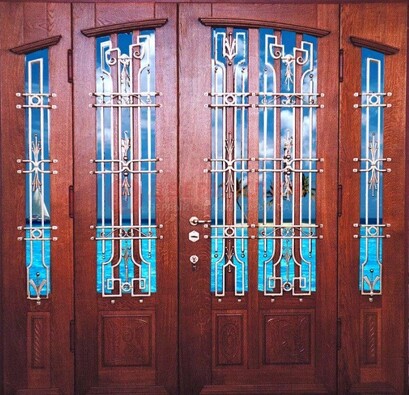 Парадная дверь со вставками из стекла ДПР-55 с шумоизоляцией в Мурино