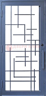 Современная железная решетчатая дверь синяя ДР-31 в Мурино