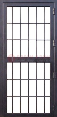 Темная стальная решетчатая дверь ДР-34 в Мурино