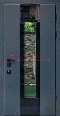 Современная дверь со стеклом для коттеджа ДС-40 в Мурино