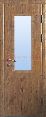 Стальная дверь с МДФ и стеклом для частного дома ДС-49 в Мурино