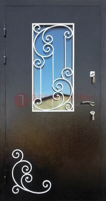 Входная дверь Порошок со стеклом и ковкой ДСК-278 в Мурино