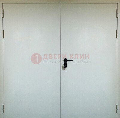 Белая металлическая техническая дверь ДТ-8 в Мурино