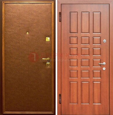 Коричневая входная дверь с винилискожей ДВ-16 в Мурино