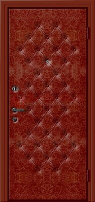 Красная входная дверь с винилискожей ДВ-18 в Мурино