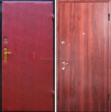 Красная входная дверь с винилискожей ДВ-30 в Мурино