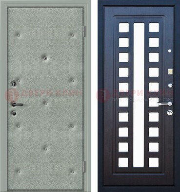 Серая железная дверь с винилискожей ДВ-40 в Мурино