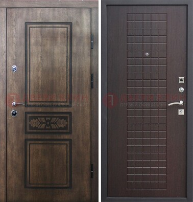 Входная резная дверь Итальянский орех с виноритом МДФ Махагон ДВТ-117 в Мурино