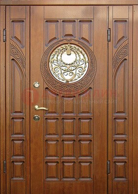 Металлическая филенчатая дверь с виноритом ДВТ-191 в Мурино