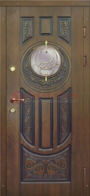 Одностворчатая входная дверь с виноритом и стеклом ДВТ-193 в Мурино