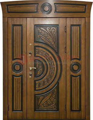 Парадная входная дверь с виноритом и узором ДВТ-194 в Мурино