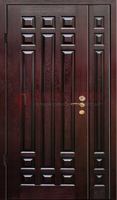 Коричневая металлическая дверь с виноритом ДВТ-20 в Мурино