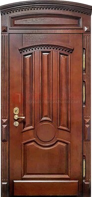 Темная стальная дверь с виноритом и фрамугой ДВТ-238 в Мурино