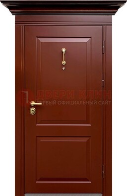 Красная железная дверь винорит для частного дома ДВТ-251 в Мурино