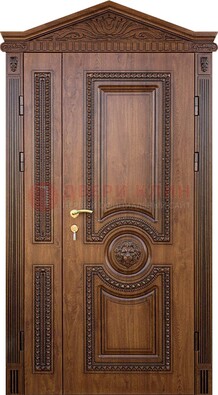 Узорная стальная дверь с виноритом для дома ДВТ-260 в Мурино