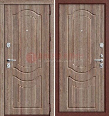 Коричневая металлическая дверь с виноритом ДВТ-26 в Казани