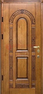 Коричневая железная дверь с виноритом ДВТ-33 в Мурино