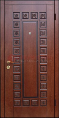 Коричневая стальная дверь с виноритом ДВТ-40 в Мурино
