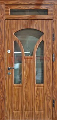 Коричневая классическая входная дверь с виноритом ДВТ-66 в Мурино