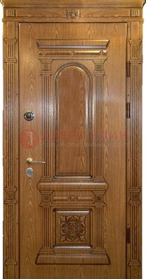 Коричневая железная дверь с виноритом Золотой дуб ДВТ-67 в Мурино