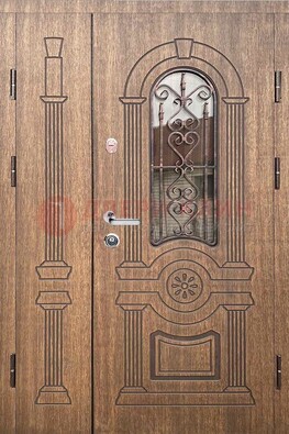 Железная классическая дверь с терморазрывом и рисунком ДВТ-77 в Мурино