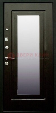 Черная металлическая дверь с зеркалом ДЗ-37 в Мурино