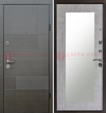 Темная входная дверь с МДФ панелью Венге и зеркалом внутри ДЗ-51 в Мурино