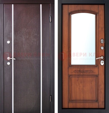 Входная дверь с МДФ и МДФ внутри с зеркалом ДЗ-88 в Мурино