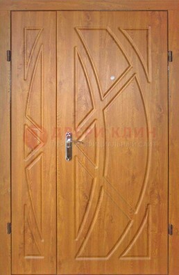 Полуторная металлическая дверь с МДФ золотой дуб ПЛ-17 в Мурино