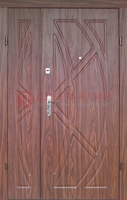 Железная тамбурная полуторная дверь с МДФ ПЛ-7 в Мурино